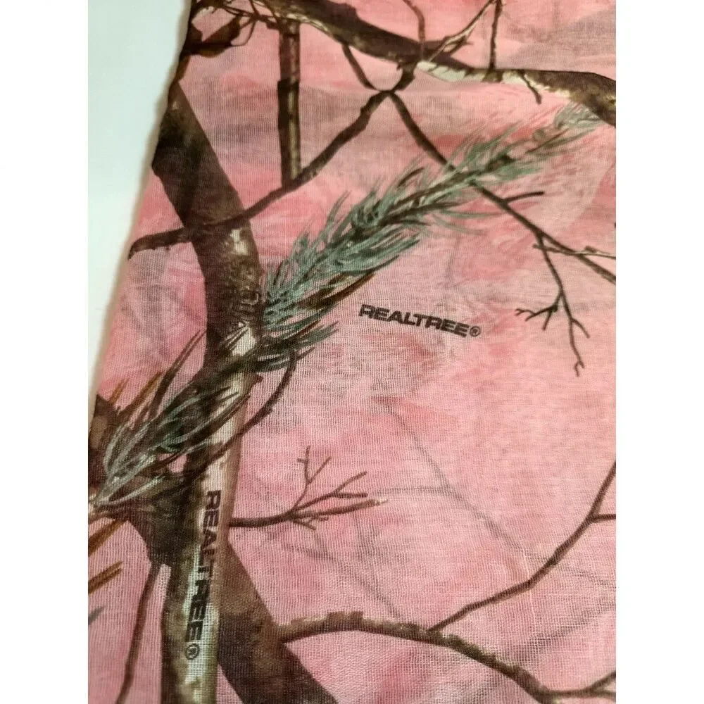 Vintage RealTree infinity scarf pink brown green 19
